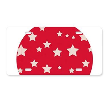 Imagem de DIYthinker Placa de licença de Natal com estrela vermelha para decoração de placa de carro em aço inoxidável