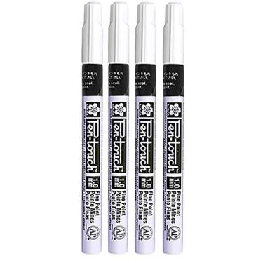 Imagem de Marcador de tinta permanente Sakura Pen-Touch ponta fina 1,0 mm cor preta, pacote com 4