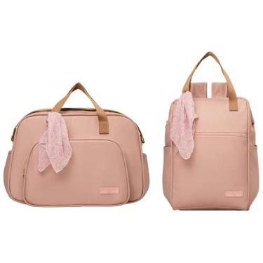 Imagem de Kit Bolsa De Maternidade Grande E Mochila Pirulitando Encanto Rosé