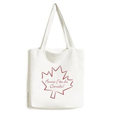 Imagem de Happy Canada Day 4 Of July Maple Tote Canvas Bag Shopping Satchel Casual Bolsa de mão