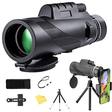 Imagem de Telescópio monocular 12 X 50, HD BAK4 Monocular prisma à prova d'água com adaptador de smartphone Tripé para observação de pássaros, caminhadas, acampamento, passeios turísticos