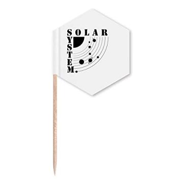 Imagem de Bandeiras de palitos de palitos do sistema solar de trajetórias planetárias locais, palitos de cupcake, festas comemorativas