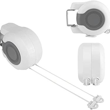 Imagem de Varal de Corda Dupla de Aço Ajustável de 13 M, Estendal Retrátil Montado na Parede para Secagem de Roupas Em Ambientes Internos e Externos