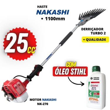 Imagem de Derriçadeira Profissional Nakashi DT2L270N Ideal Para Cafezais Com Braço de 1100mm e Kit Turbo 2 Garra Forte + Óleo Castrol Stihl 2 Tempos de 500ml