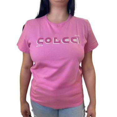 Imagem de Camiseta Colcci Manga Curta Logo Rosa Ultra Rose Feminina