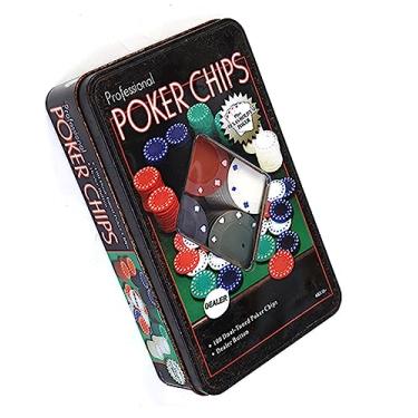 Imagem de Wari Kit Poker Chips Profissional: 100 Fichas Coloridas + 1 Dealer, Ideal para Reuniões com Amigos e Família, Contém 101 Fichas, Idade Recomendada 12+