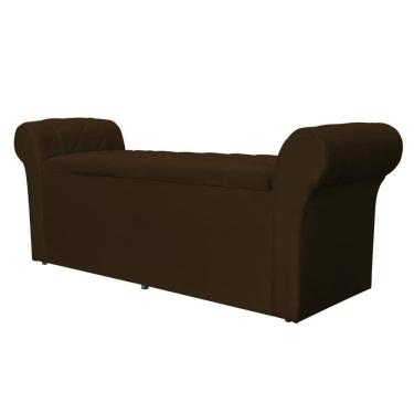 Imagem de Báu Calçadeira Cancun 160cm Suede Marrom - Vallisa Decor