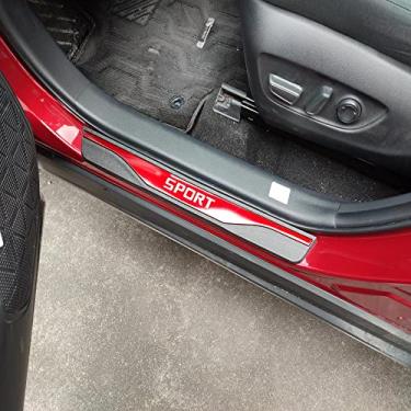 Imagem de GZBFTDH Proteção de Peitoril Soleira da Porta, para Ford Focus Escape Fiesta Carro Acessórios, Aço Inoxidável Kick Plate Guard de Pedal de Limiar Protetor, Peças para Automóveis