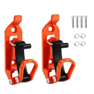 Imagem de Generic 2 pçs pá montagem para rack de telhado martelo gancho liberação rápida portátil durável com parafusos ferramenta organizador pá titular braçadeira, Laranja