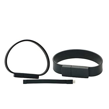 Imagem de Flash Drive em forma de pulseira de 32 GB USB 2.0 Flash Drive Memory Stick Thum Drive USB Flash Disk U Pen Drive USB Disk Pen Drive USB Flash Memory Storage USB Stick PenDrive (preto)
