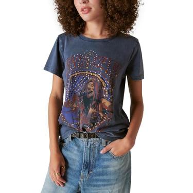 Imagem de Lucky Brand Camiseta feminina Janis Classic Crew, Dress Blues, XXG