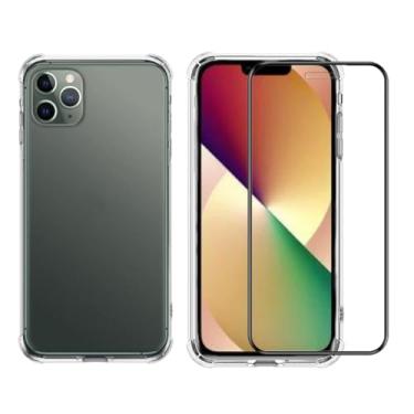 Imagem de Kit Capa Capinha Anti Impacto e Película Cerâmica Compatível iPhone 11 12 13 Pro 14 (iPhone 13 Pro)