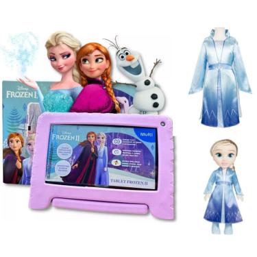 Imagem de Tablet Disney Frozen 4GB RAM 64GB Android 13 Wi-fi + Case + Boneca Elsa - NB4160K
