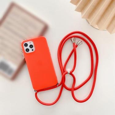 Imagem de Colar crossbody cinta cordão cabo caso de telefone para samsung galaxy s6 s7 borda s8 s9 s10 plus s10lite s10e lite 5g capa macia, vermelho, para s7