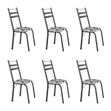 Imagem de Conjunto Com 6 Cadeiras Tubular Itália Artefamol Dark
