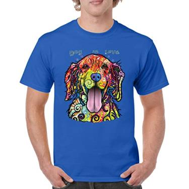 Imagem de Camiseta masculina Dean Russo Labrador Retriever Love Pet Dog is Love, Azul, P