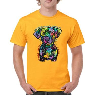 Imagem de Camiseta masculina Unconditional Loyalty Adopt a Dog Dean Russo Pets, Amarelo, P