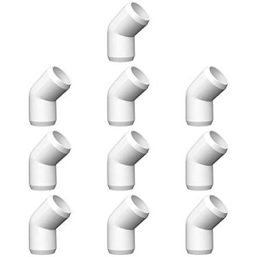 Imagem de letsFix Cotovelo de 45 graus de encaixe de PVC de 3/4 polegadas, cantos e juntas de PVC DIY - grau de móveis para prateleira de PVC, estruturas de PVC, estufa de PVC, moldura de PVC. Adequado para tubo de PVC SCH40 de 3/4", branco [Pacote de 10]