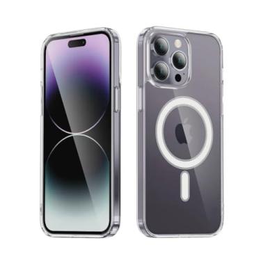 Imagem de CASEFREAK Capa transparente para iPhone 15 com anel magnético, capa de silicone, compatível com acessórios Mag-Safe, capa protetora antiamarelamento de ajuste fino para iPhone 15 (tela de 6,1