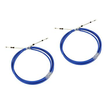Imagem de Marine 33C Cabo de controle remoto para câmbio do acelerador para motor de popa Yamaha Sistema de direção do motor de barco azul (20 pés, 2 peças)