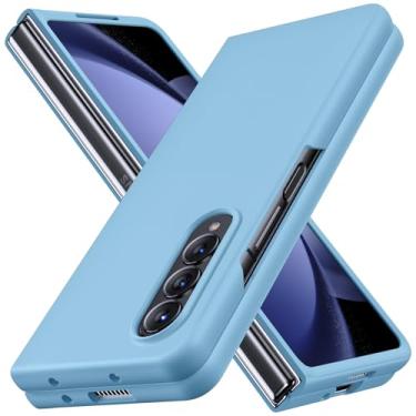 Imagem de YSLBWLE Capa para Samsung Galaxy Z Fold 3, fina e de grau militar, capa protetora rígida à prova de choque azul 20-zfold3-03