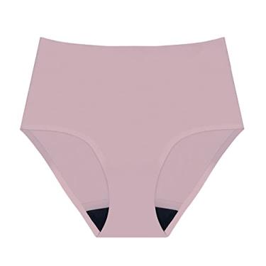 Imagem de AIRCUTE Roupa íntima absorvente para incontinência urinária para mulheres, sem costura, lixada, cintura alta, para proteção contra vazamentos na bexiga, 60 ml (blush, pequena)