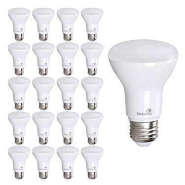 Imagem de Pacote com 20 lâmpadas LED Bioluz Br20 6w (50w substituição) 2700K branco quente 540 lúmens lâmpada regulável suave - interno / externo listado UL (pacote com 20)