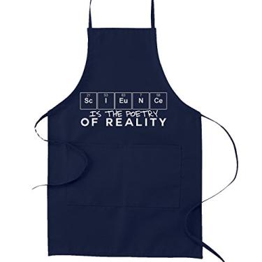 Imagem de Avental de cozinha Science is the Poetry of Reality, Azul marino, 30"x 20"