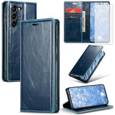 Imagem de Asuwish Capa de telefone para Samsung Galaxy S23 5G capa carteira de vidro temperado protetor de tela flip porta-cartão de crédito slot suporte bolsa celular S 23 23S GS23 G5 SM-S911U 6,1 polegadas