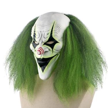 Imagem de QNGCOLRCY Clown Joker Mask for Halloween with Green Wig Adult Creepy Cosplay Costume Masks (Green)