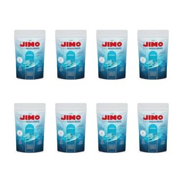 Imagem de Kit 8 Jimo Limpa Máquinas Lava Louças Pastilhas 16x17g Elimina Resíduos Odor Higieniza Interior Alta Performance Prático