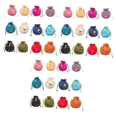 Imagem de 36 peças bolsa de joias com cordão bolsa de moedas para mulheres bolsas de joias bolsas de joias bolsa de brocado de seda bolsa de joias de brocado bolsa japonesa de doces bolsa de rosário guirlanda d