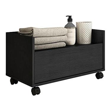 Imagem de Gabinete Armário Banheiro 80 cm c/Rodízios Multimóveis Preto