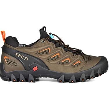 Imagem de XPETI Tênis masculino Pathfinder Low Stretch impermeável para caminhada, Marrom, 46