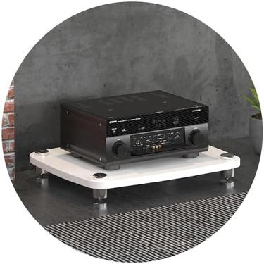 Imagem de Gabinete de áudio HIFI de 1/2/3/4 camadas Suporte HIFI Reprodutor de discos Suporte de MDF Rack de áudio com pés de absorção de choque Armário de equipamento de prateleira de amplificador de