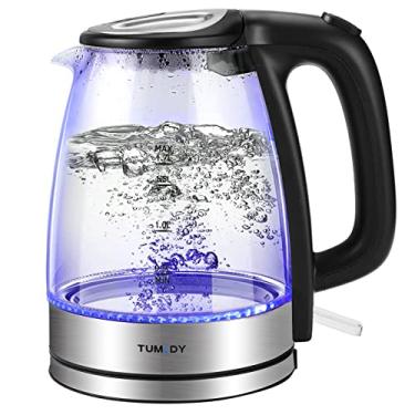 Imagem de TUMIDY Glass Electric Kettle Water Boiler, 1.7L Fast Boil Auto Shut-Off Hot Water Kettle with Boil Dry Protection and LED Light, Built-in Mesh Filter Tea Kettle for Tea Coffee Hot Cocoa 1500W BPA Free