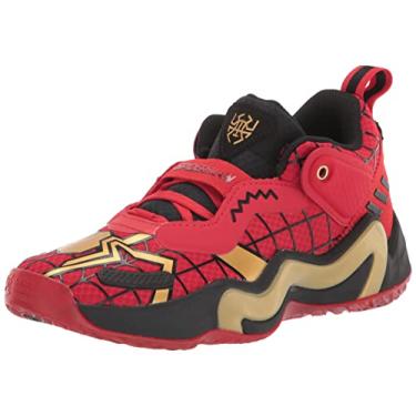 Imagem de adidas Tênis de basquete unissex infantil D.o.n. Issue 3, Vermelho vívido/dourado metálico/preto, 6.5 Big Kid