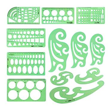 Imagem de Xiaojikuaipao Estêncil de modelo de desenho de régua de medição transparente para paisagem geométrica