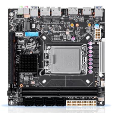 Imagem de Placa-mãe Q670 8-Bay NAS Mini-ITX LGA1700 (suporta processador de desktop de 12ª/13ª/14ª geração), 8* SATA3.0, i226-LM 2.5G vPro NIC, 2* DDR5 MAX 192GB, 3* M.2 NVMe, 2* USB 3.2 20Gbps, tela dupla em