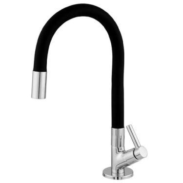 Imagem de Torneira Cozinha Bica Flex 5/8 Black 1/4 V Bancada Rainha