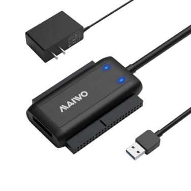 Imagem de Cabo adaptador SATA IDE para USB 3.0, conversor de leitor de disco rígido externo para IDE/SATA HDD/SSD universal de 2,5/3,5 polegadas e unidade de DVD/CD-ROM de 13.3 cm, adaptador de alimentação de
