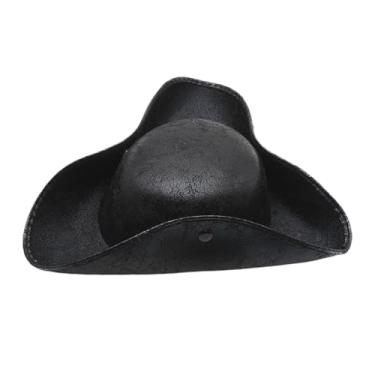 Imagem de Dynwave Chapéu de Pirata de Halloween Novidade Chapéu de Pirata Tricorn para Foto Adereço Performance de Palco