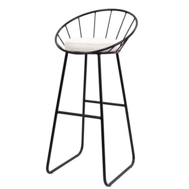 Imagem de Banco Alto Sunset Banqueta Estofada Balcão Cozinha Churrasqueira Preto/ Off White