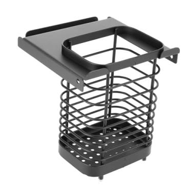 Imagem de Kokiya Cesta de armazenamento de gaiola de pauzinhos para mesa de acampamento IGT Ventilação Talheres Secador Suporte de pauzinhos para churrasco de quintal, Preto