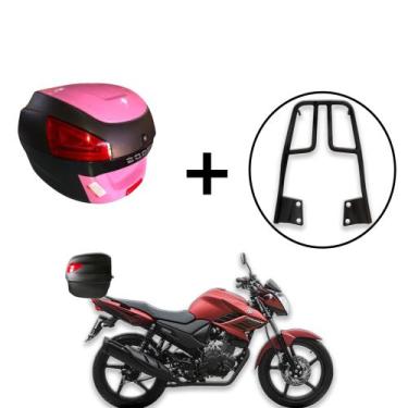 Imagem de Baú 29 Litros Awa Proos + Bagageiro  Fazer 150 2014+, rosa