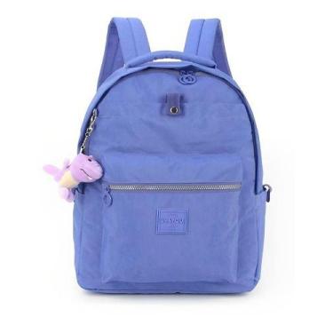Imagem de Mochila Crinkle Escolar Notebook Juvenil Chaveiro UP4YOU, Violeta