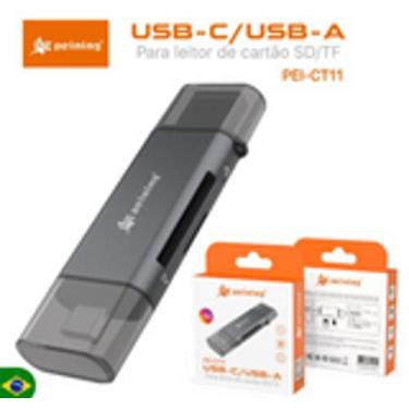 Imagem de Leitor de Cartão SD/Micro SD/TF, USB-A/USB-C, PEI-CT11 -  Adaptador - 