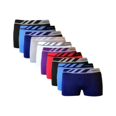 Imagem de Kit 10 Cuecas Boxer Microfibra Box Adulto Lisas Sem Costura - Altomax 