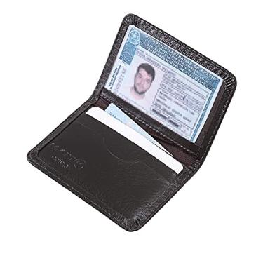 Imagem de Carteira Mini Couro Legítimo Porta Cartão Cnh Masculina 154 (Café)