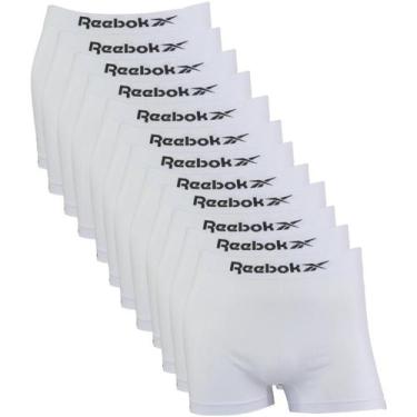 Imagem de Kit 12 Cuecas Boxer Masculina Reebok Classic Original Lisa, Branco, P